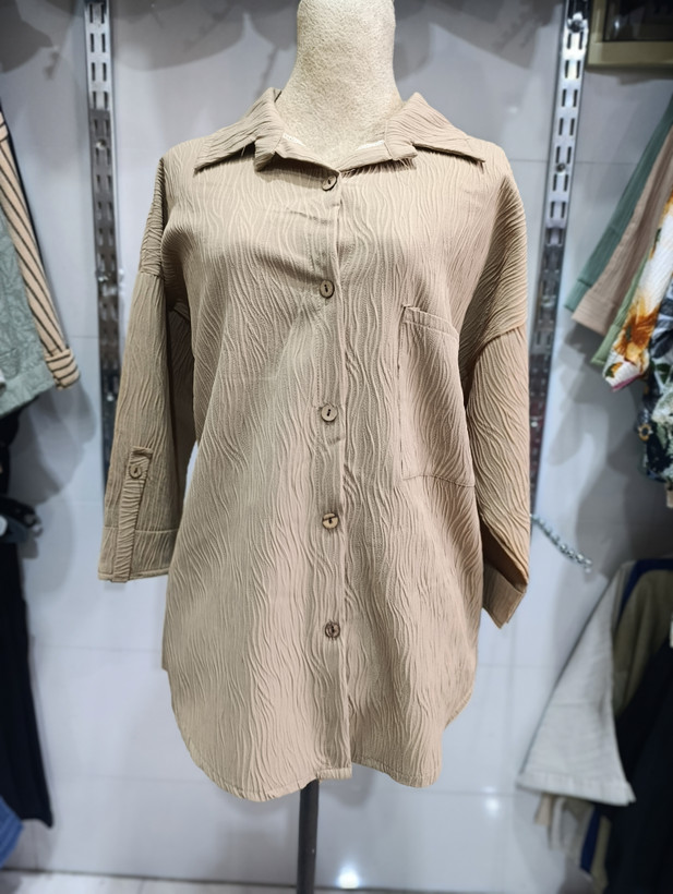 شومیز جلو دکمه تابستونه تک رنگ شیک