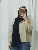 شال برشکا مشکی ساده شاین دار
