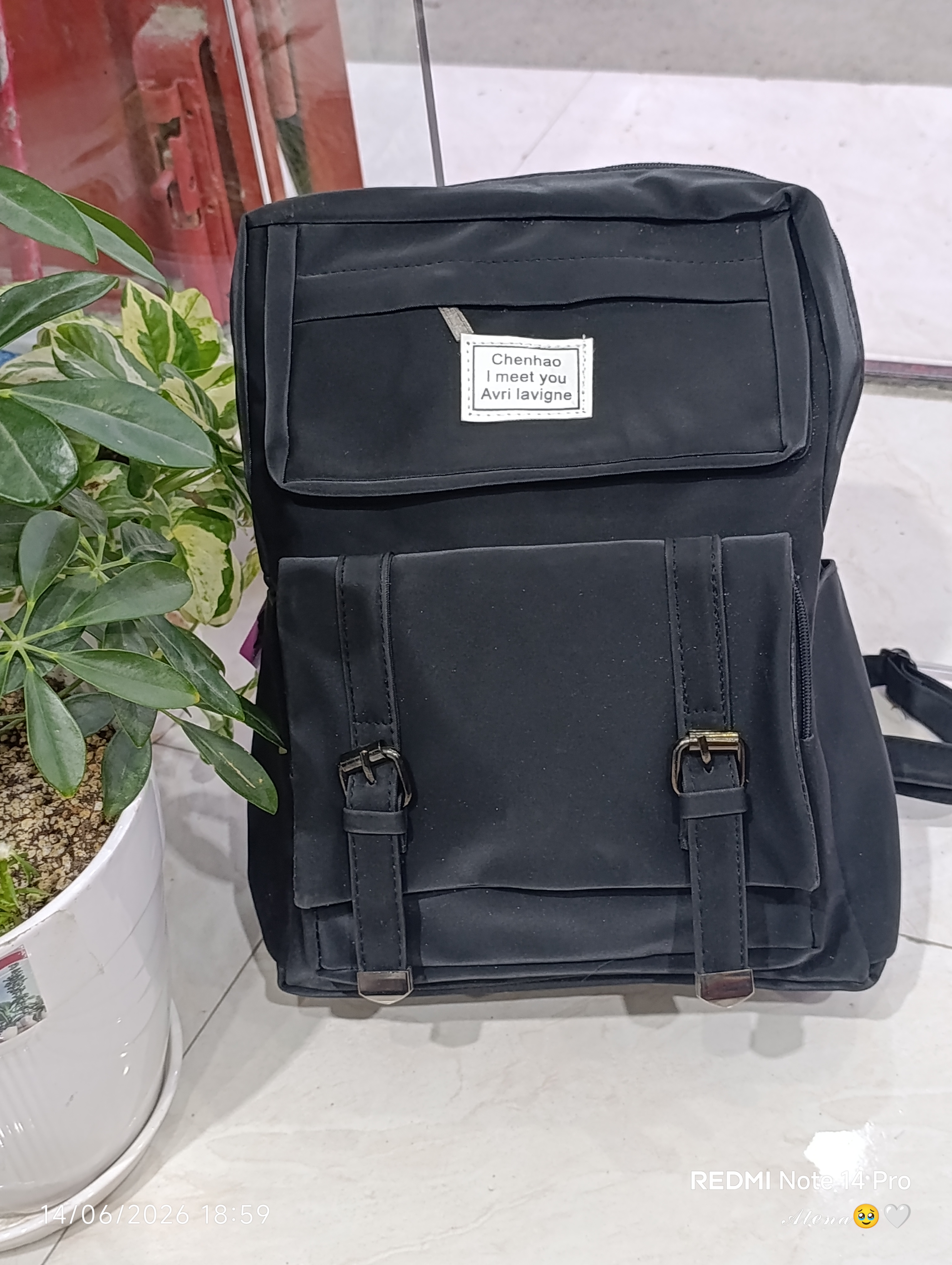 کوله پشتی دخترونه فانتزی رنگ توسی و مشکی